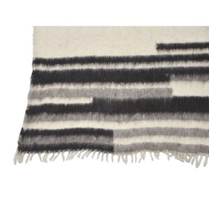 Wool Blanket, Natural and black, Twin